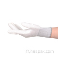 Gants de travail enrobé de polyester blanc Hespax